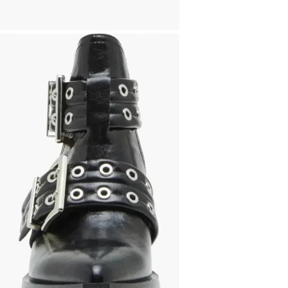 Steve Madden Grazia Pointed Toe Moto Bootie Black Size 10 - Picture 2 of 14